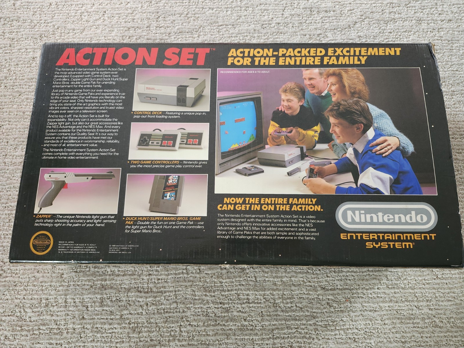 Nintendo NES Action Set Complete in Box CIB System W/ Baggies & RARE Converters!