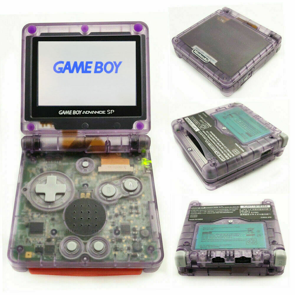 Nintendo Game Boy Advance GBA SP Clear Atomic Purple System AGS 101 Brighter NEW