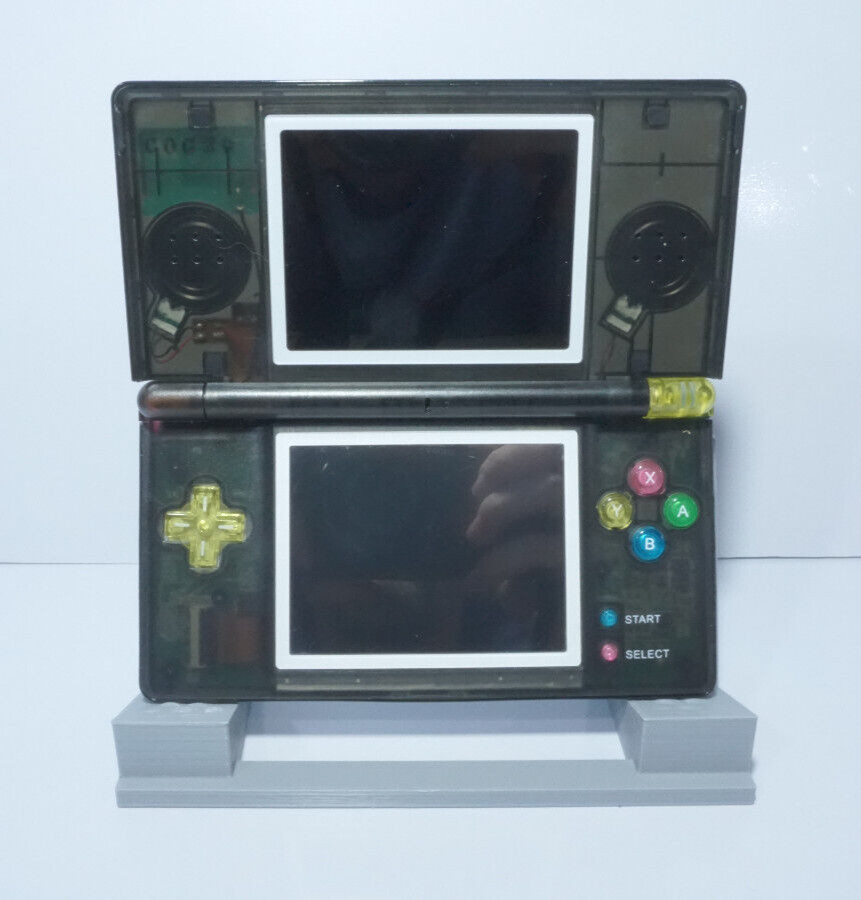 Nintendo DS Lite Transparent Clear Black Handheld System with Charger & Stylus
