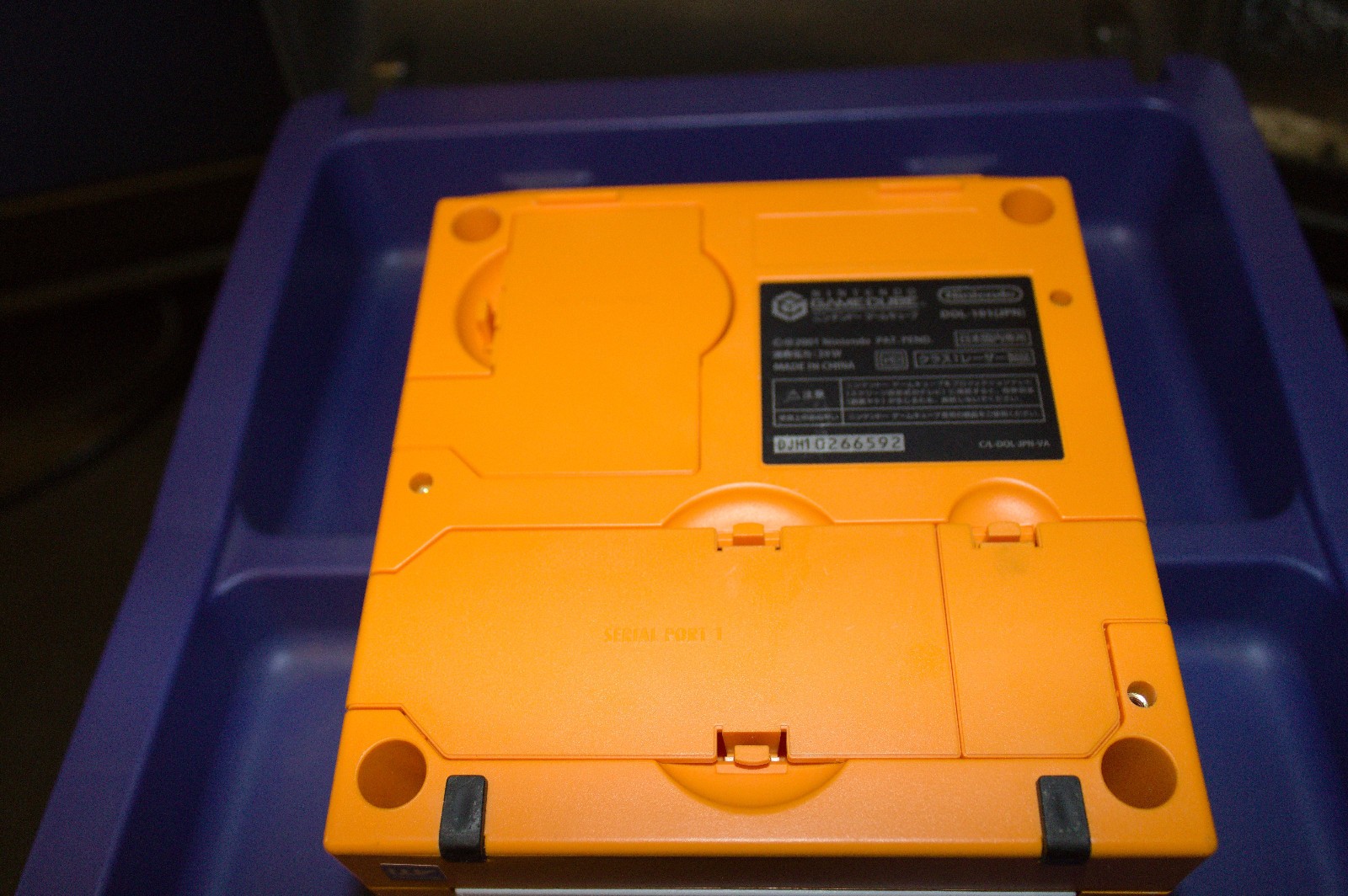 Nintendo GameCube DOL-101 Spice Orange Japanese Console w/ Storage Display Rack