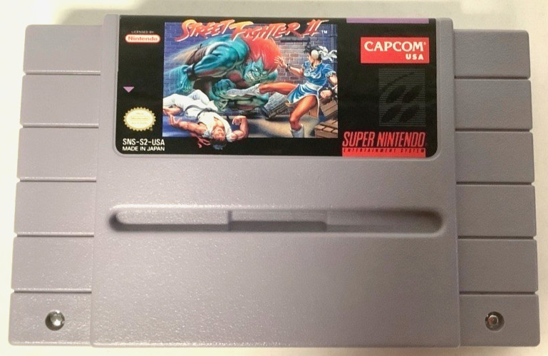Super Nintendo Console System SNS-001 + Street Fighter 2 II SNES Bundle Set