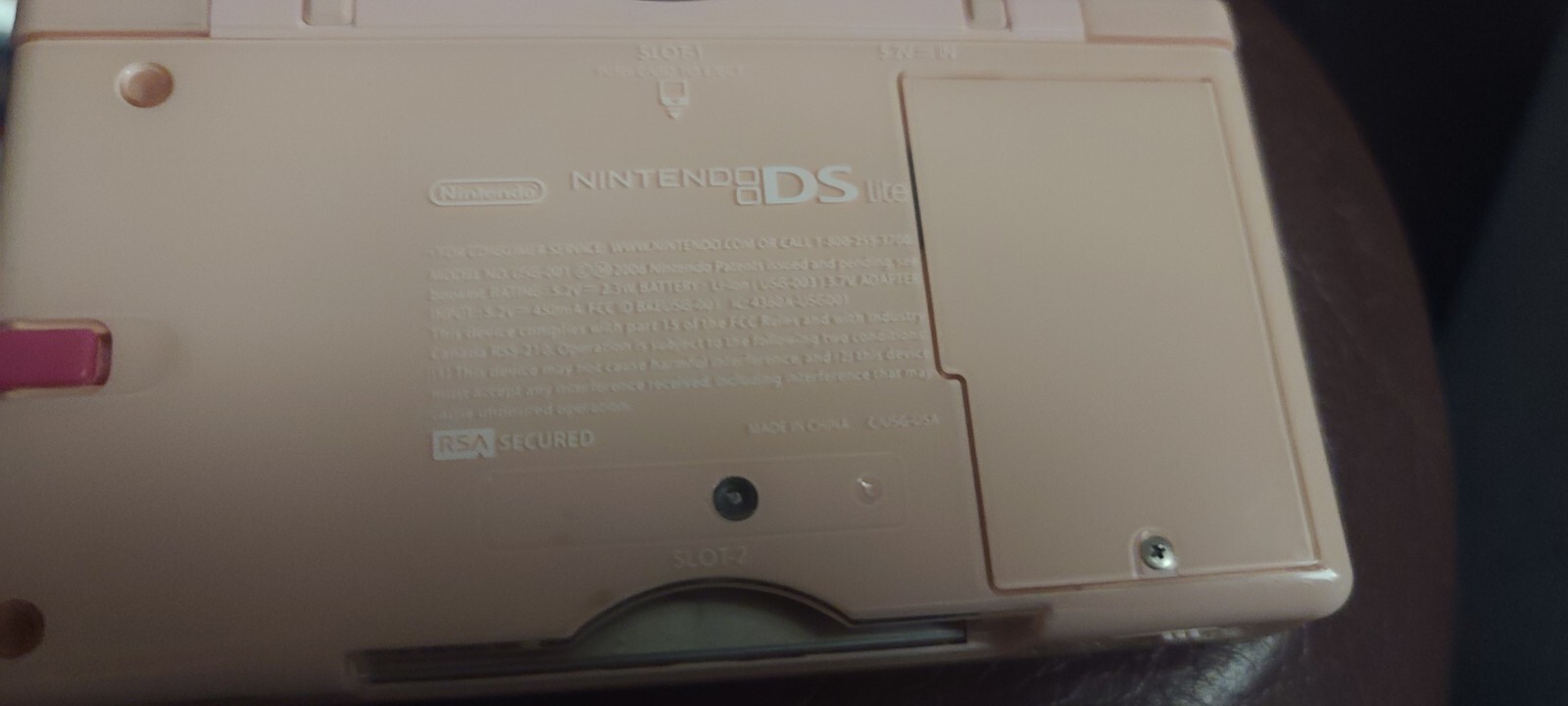 Nintendo DS Lite Handheld Console with Stylus and Wall Charger coral pink