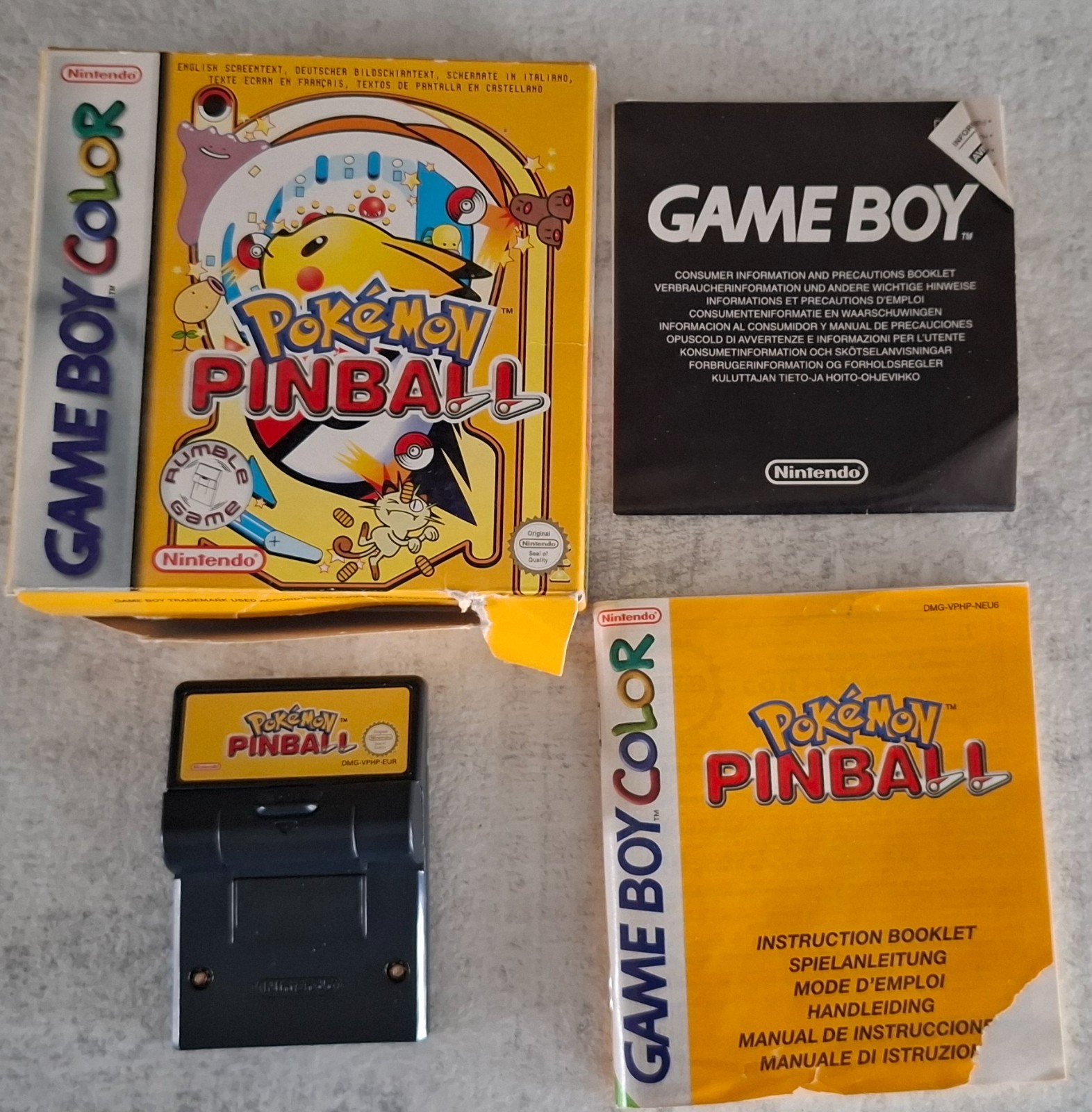 Nintendo Game Boy Color Kiwi Handheld System TESTED AND WORKING/ WITH 2 GAMES