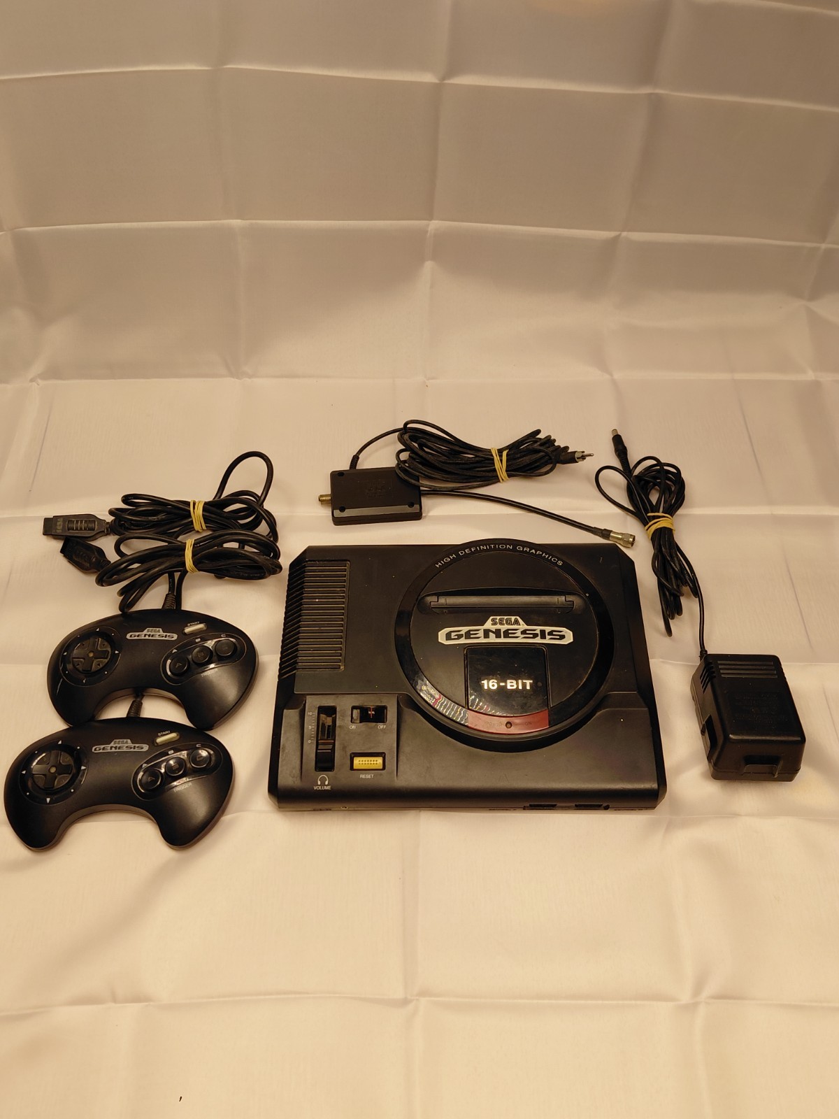 Sega Genesis Model 1 (#1601) HD Graphics- 2 Controllers, Power & Cable TV Hookup