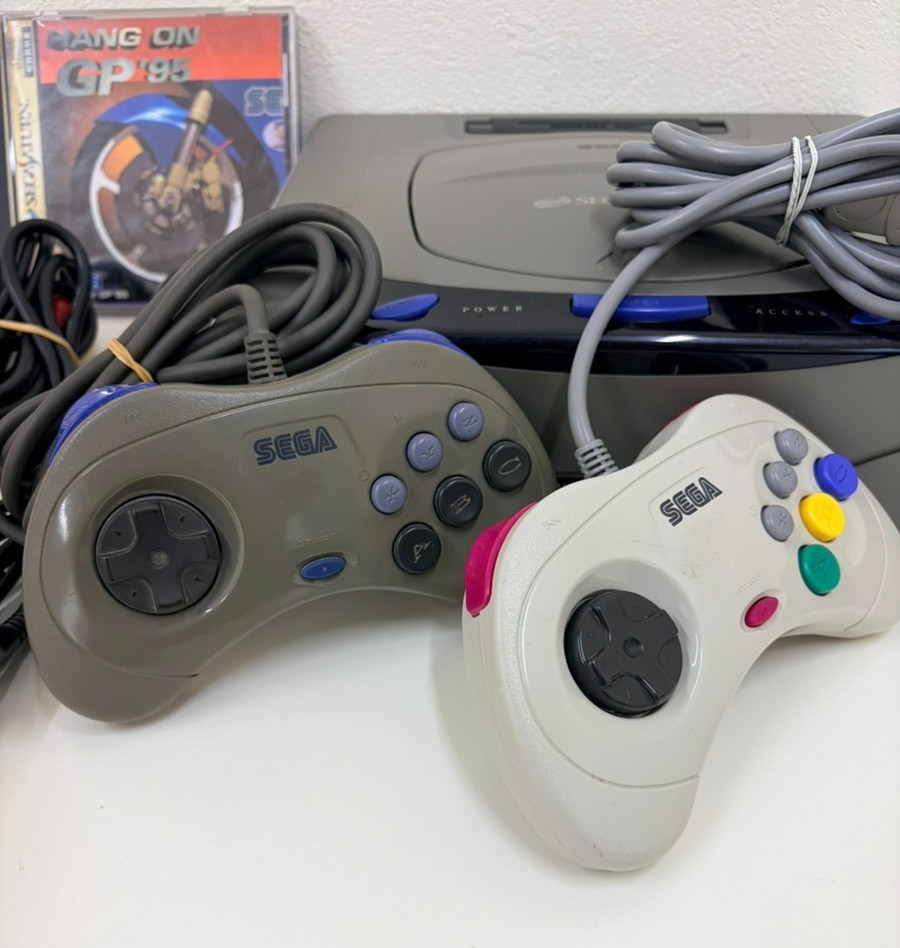 Sega Saturn Game Console Bundle 2 Controllers, SS 6 Games Set JPN Ver. /P.M #100