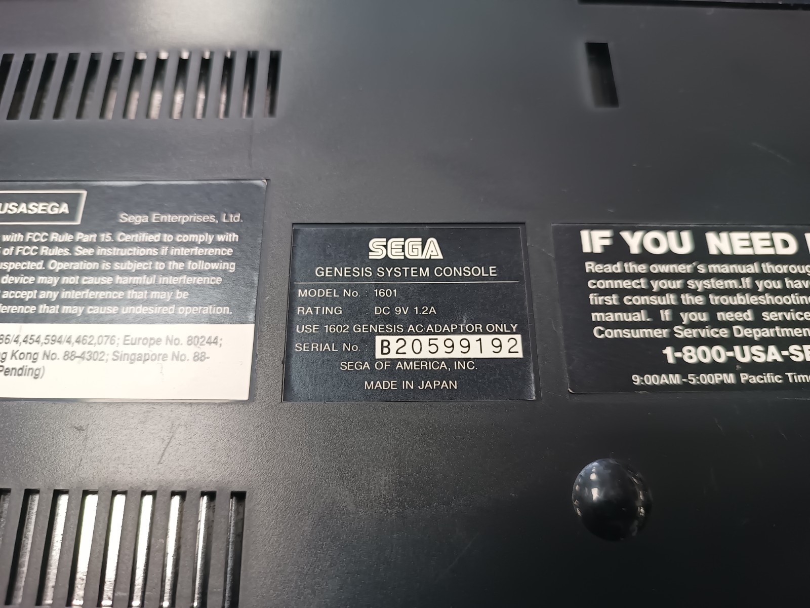 Sega Genesis 16-Bit Model 1601 Console Only – Tested Working System Only