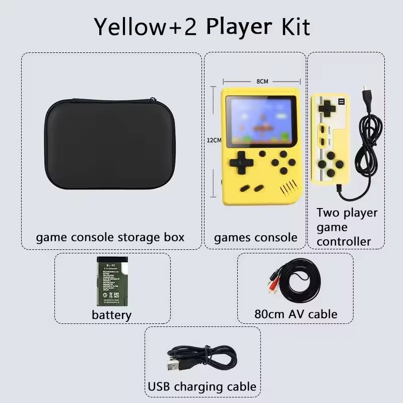 Handheld Retro Game Console 500+ Classic Games Gameboy Emulator TV Output Pink