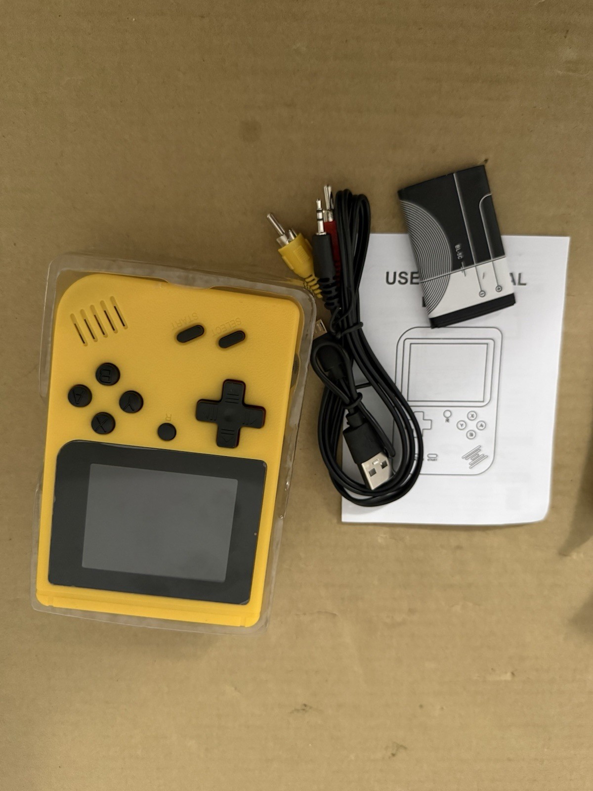 Plus Handheld Game Console Yellow USB-A RCA Support External Gamepad