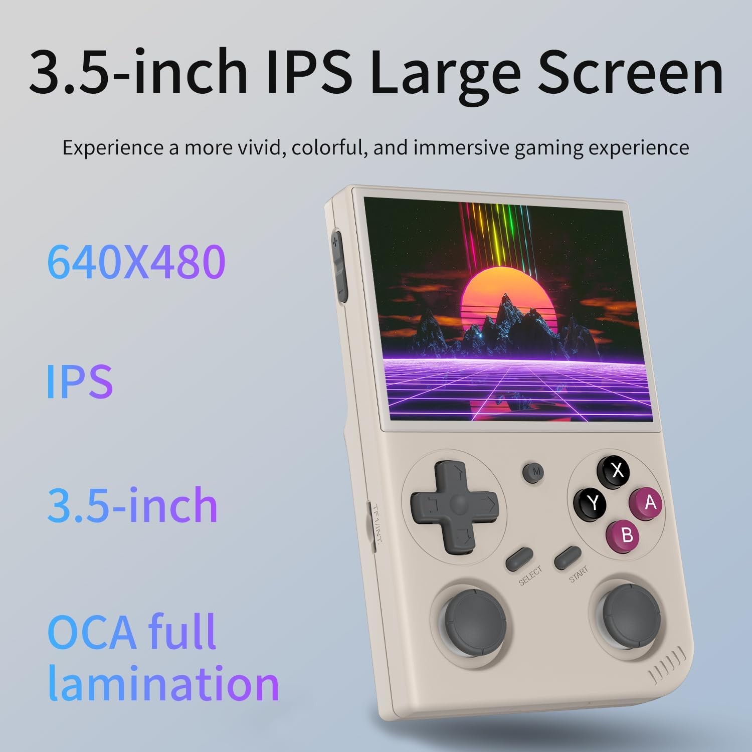 G350 Retro Handheld Game Console , 3.5 Inch IPS Screen 12.8cm x 8.1cm x 2.2cm