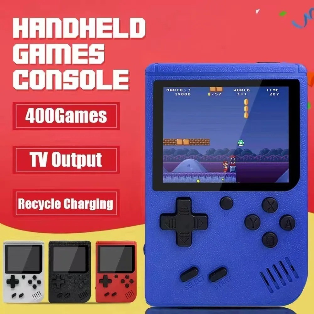 Retro Handheld Game Console 400 Built-in Games Rechargeable TV Output Portable