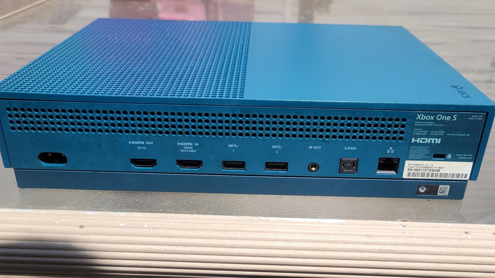 Microsoft Xbox One S 1TB Blue Console w/ Blue Wireless Controller & Power Cord