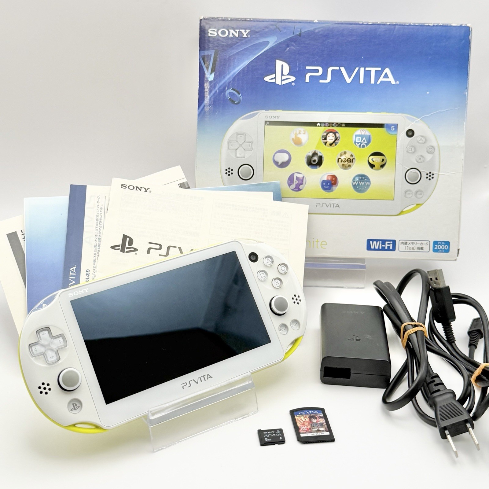 Mint PS Vita PCH-2000 Lime Green White Tested Boxed