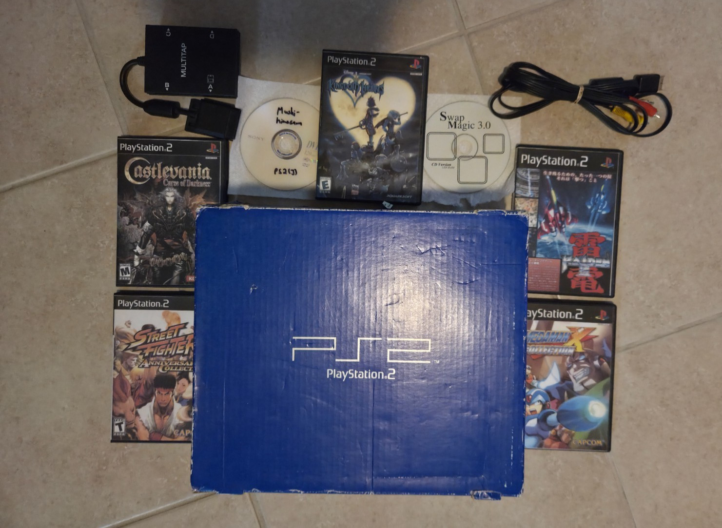 SONY FLIP TOP FAT PLAYSTATION 2 PS2 SYSTEM CIB + GAMES! SCPH-30001R **READ**