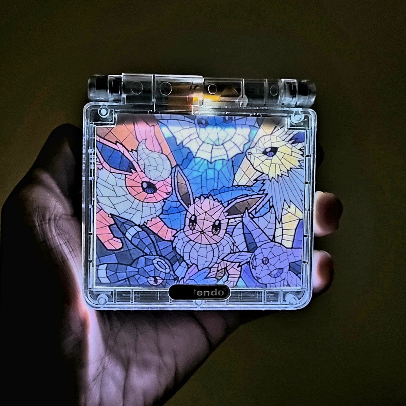 Backlit IPS LCD GBAsp Mod Nintendo Gameboy Advance SP LEDs Lamp Eevee Evolution