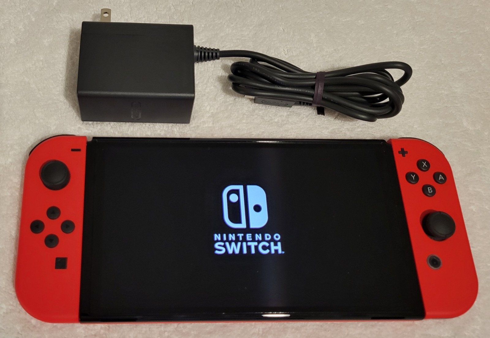 Nintendo Switch OLED HEG-001 Mario Red Edition Console w/ Joy Cons, OEM Charger