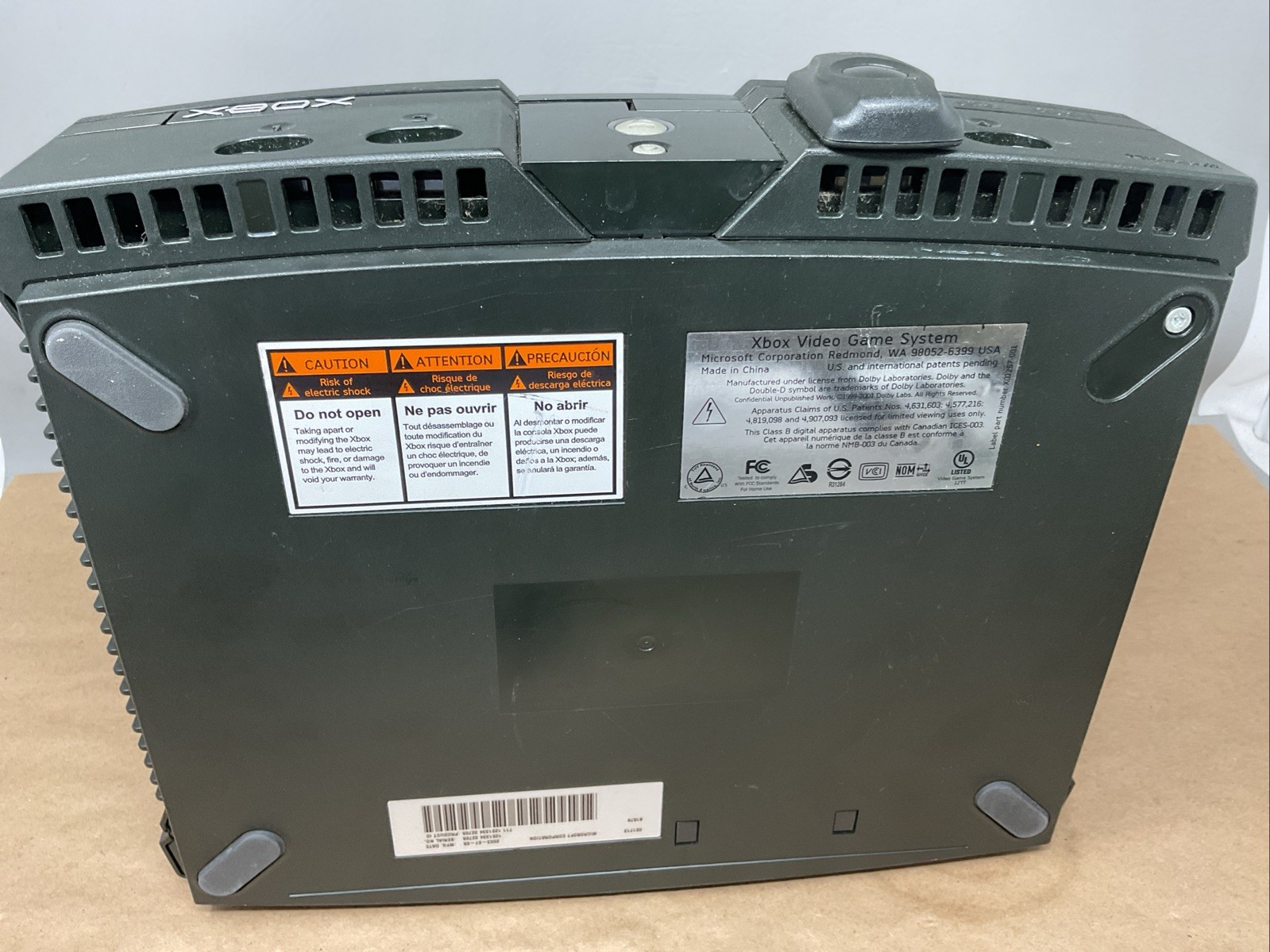 Original Microsoft Xbox Console X01267-001 For Parts or Repair See Description
