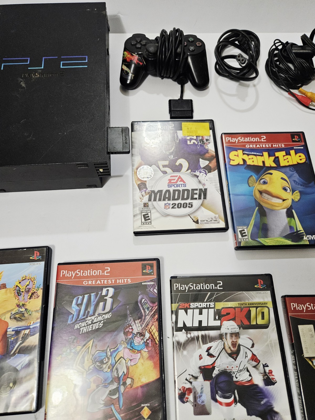 PS2 Console Fat Playstation 2 35001, Controller Memory Card All Cables 16 Games