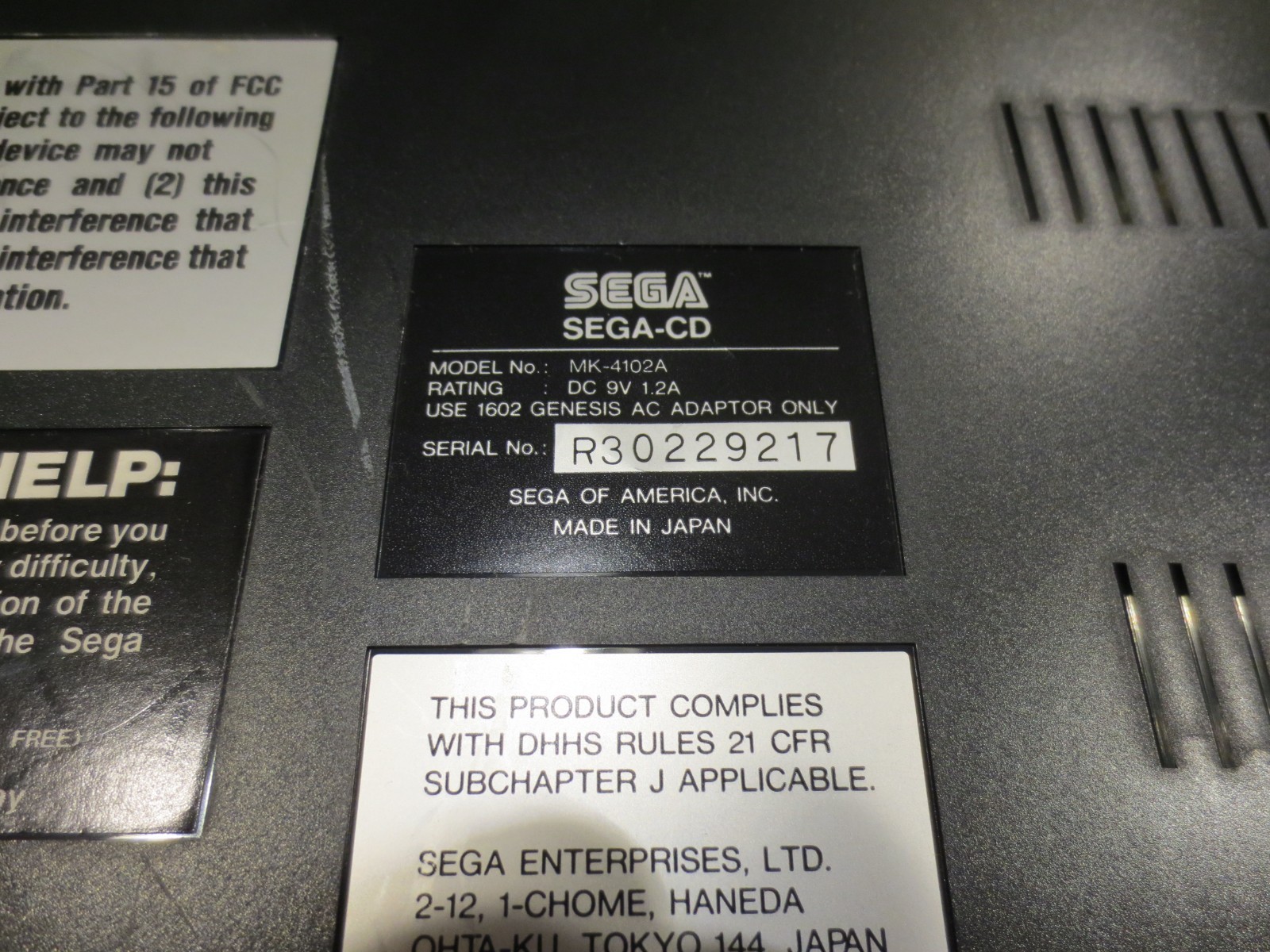 Sega CD Console Version 2 with Original Box
