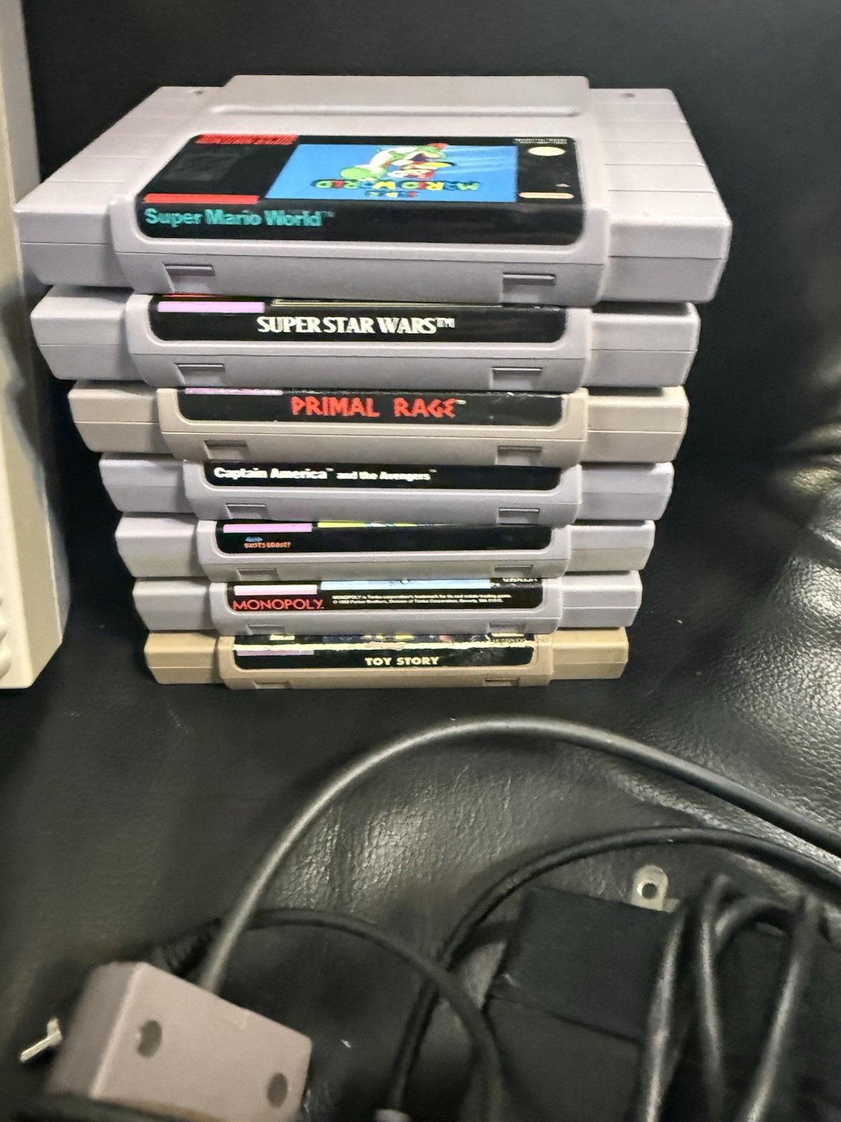 Super Nintendo System Lot SNES Bundle Console with 7 Games 2 Controllers WORKS!