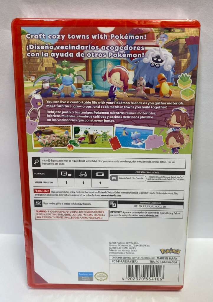 Pokemon Pokopia Game Key Cart Switch 2 New Sealed Special (2026 Simulation)