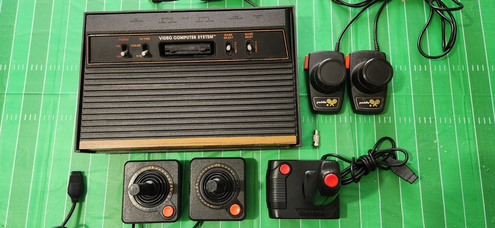 1980’s Atari 2600 Vintage Video Game Console with Controllers and 15 Games
