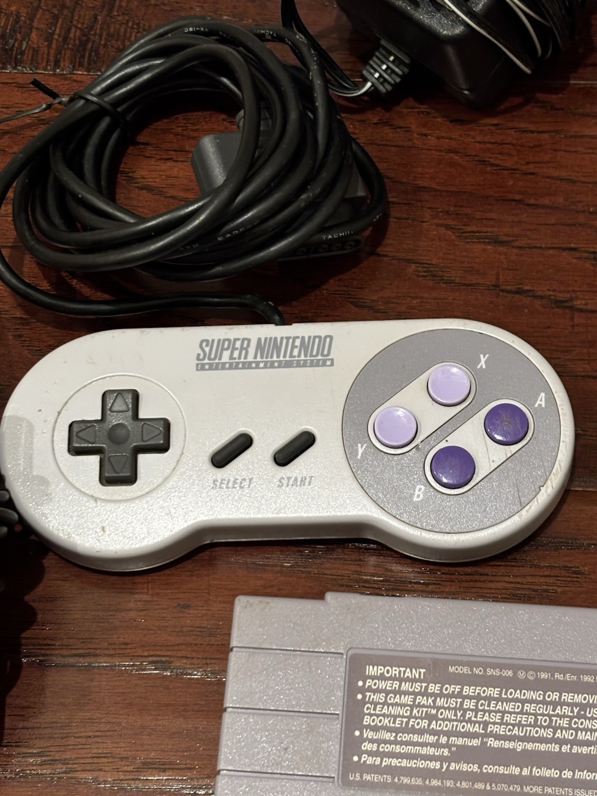 Super Nintendo 1 Chip SNES Console Bundle 1CHIP-with Games-Super Mario World