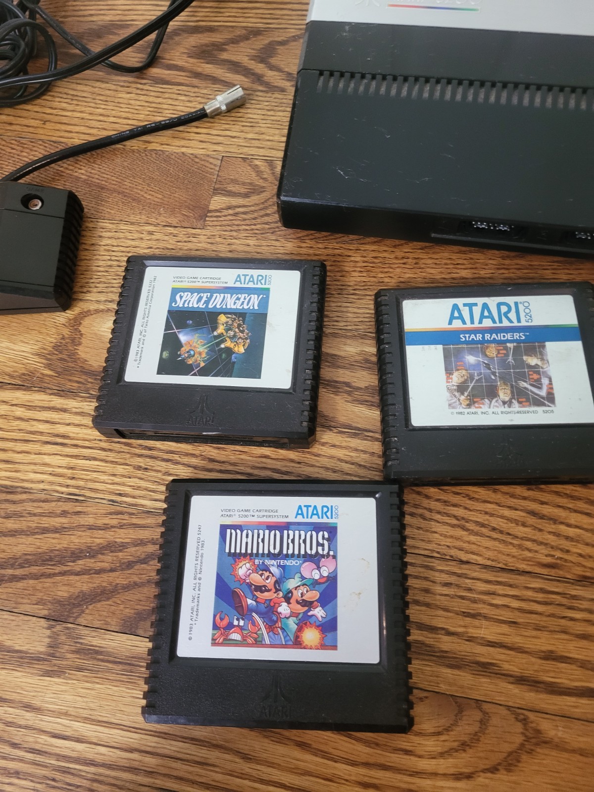 Atari 5200 4 Port Console Switch Box OEM power Supply Games Tested READ