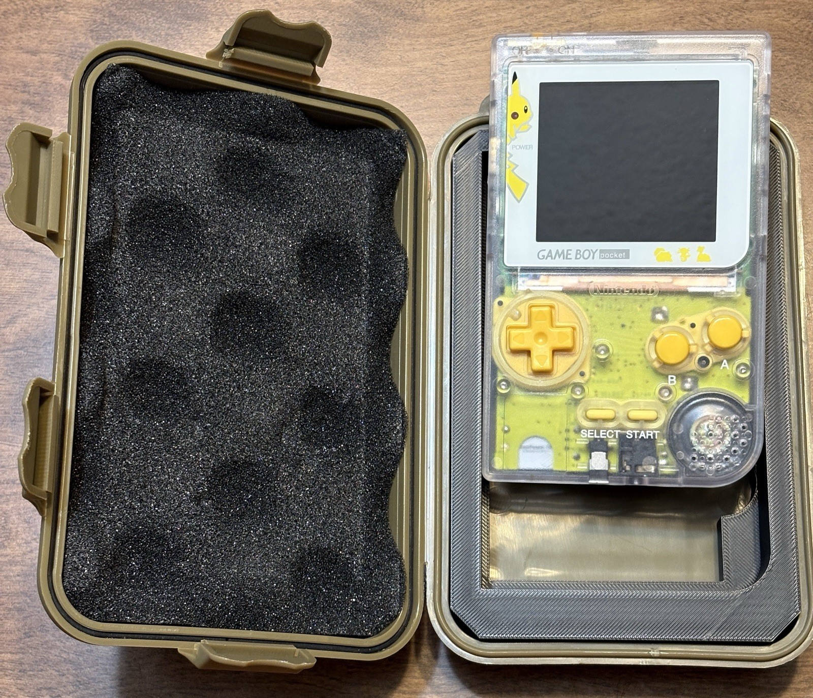 GameBoy Pocket Console Custom IPS Screen W/Rare Yellow/Green Silk Screen Board