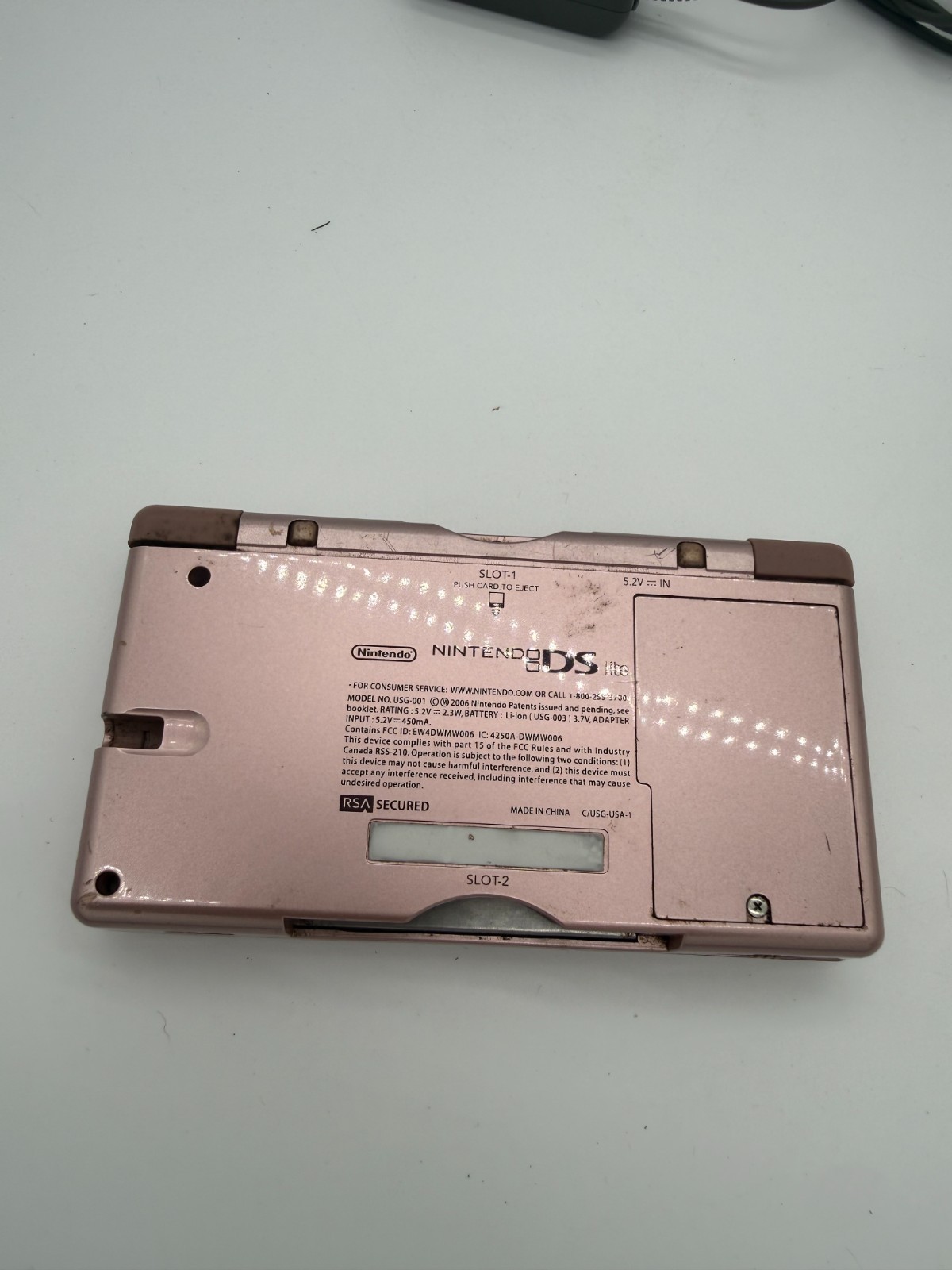 Nintendo DS Lite Rose Gold *Broken Screens* With Charger