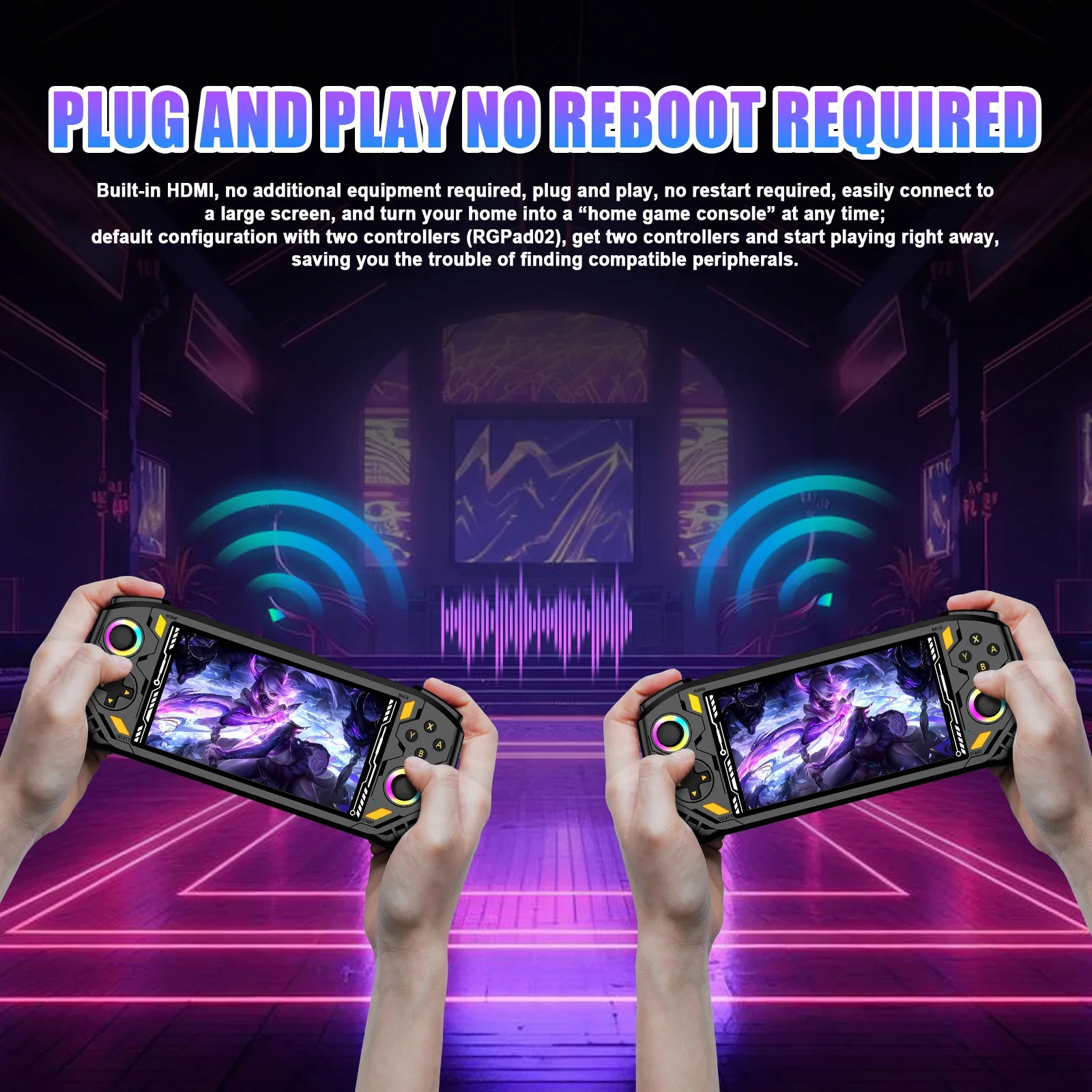 RG52 MINI Handheld Game Console 5.5″ IPS Screen 2.4 WIFI 22000+Games RK3562 Chip