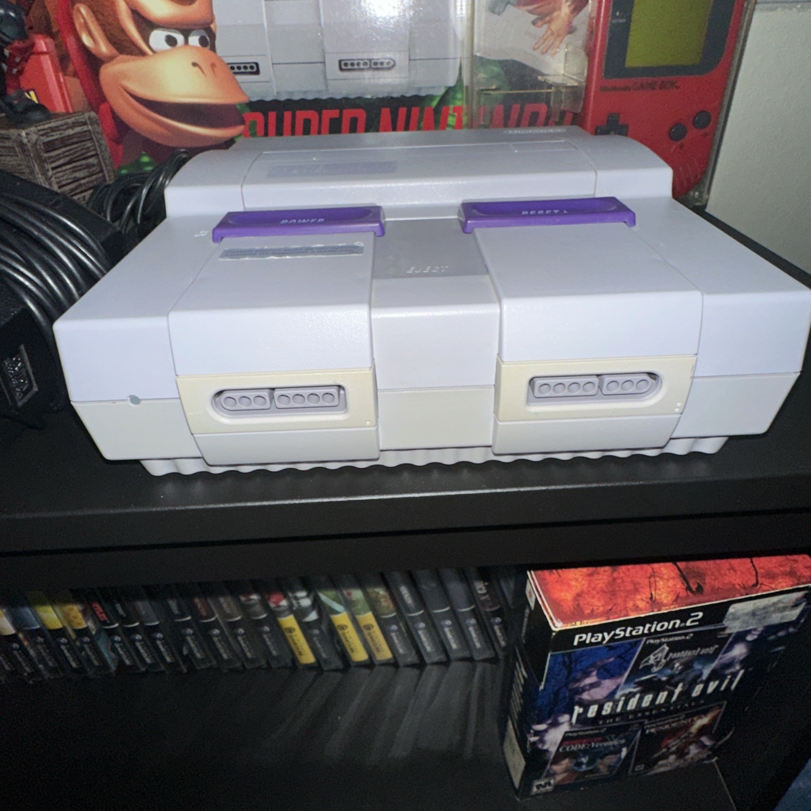 Super Nintendo SNES Console Game System! All Plugs And Two Controllers!