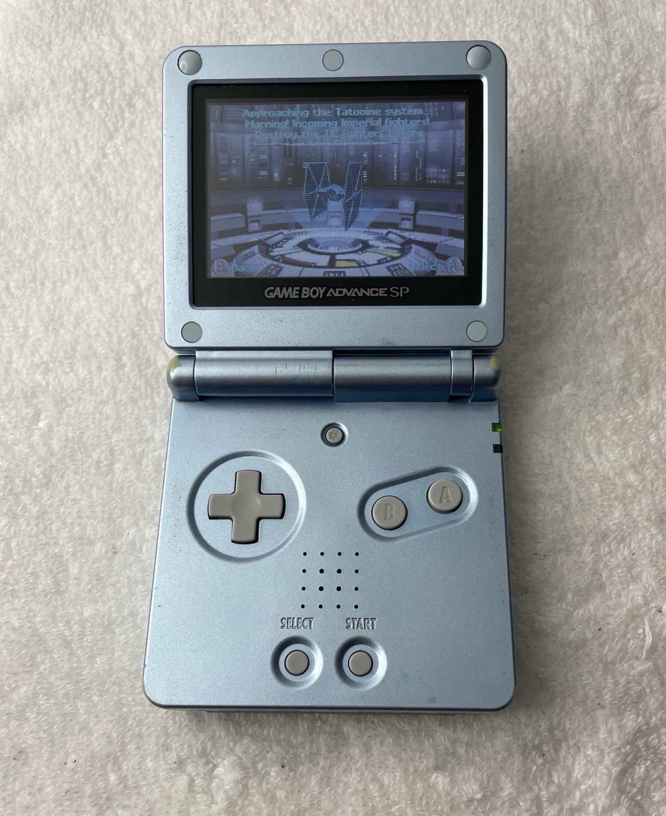 Nintendo Game Boy Advance SP GBA Pearl Blue AGS-101 Handheld Console- Tested