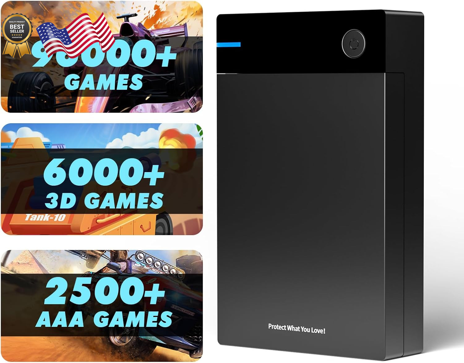 Kinhank 12tb Retro Game Hard Drive with 96000+ Games Retro Game Consoles Com