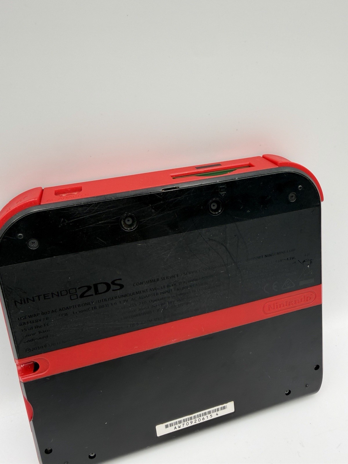Nintendo 2DS Handheld System Red & Black. Tested, W/ Charger