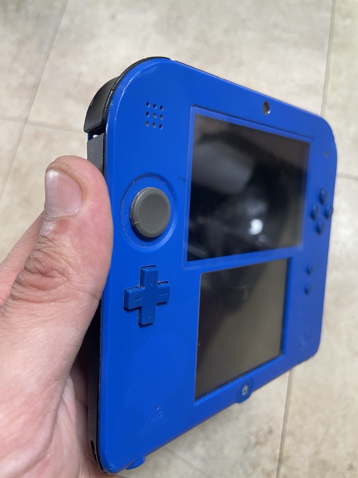 Nintendo 2DS Handheld Game Console WAP-002 Black/Blue w/SD & Mario Kart – Tested
