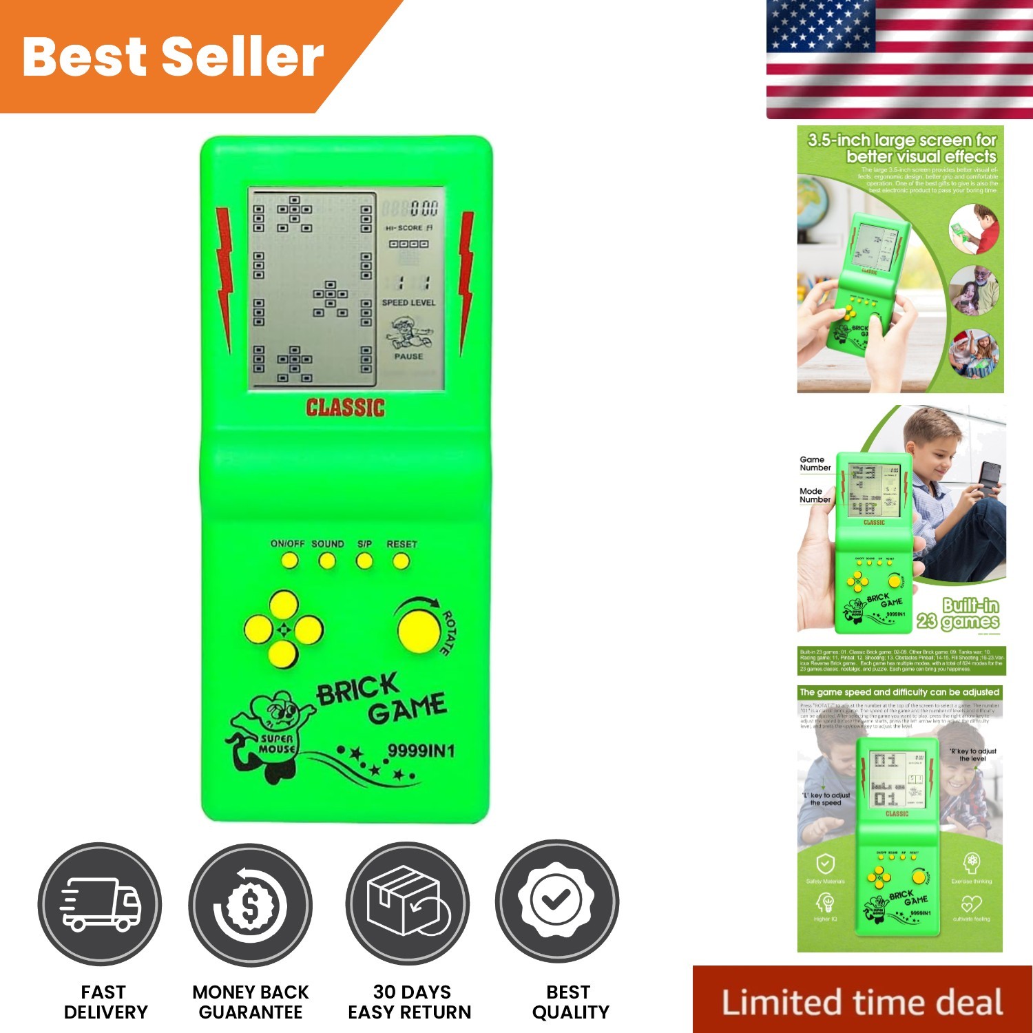Unique Handheld Retro Game Console – 3.5-Inch Screen & 28 Days Battery Life