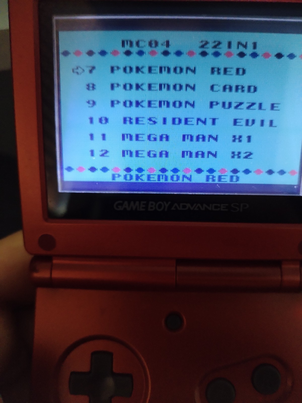 Game Boy Advance SP Red + 2 Multicart + Charger See Description GBA SP Red