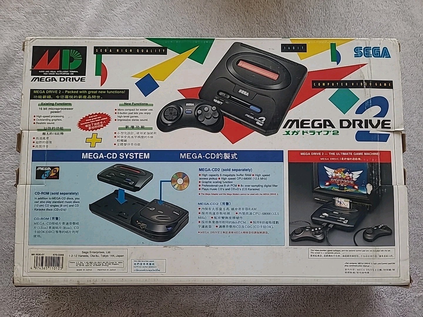Vtg NEW Sega Mega Drive2 Console System Japan100% Unused New Old Stock
