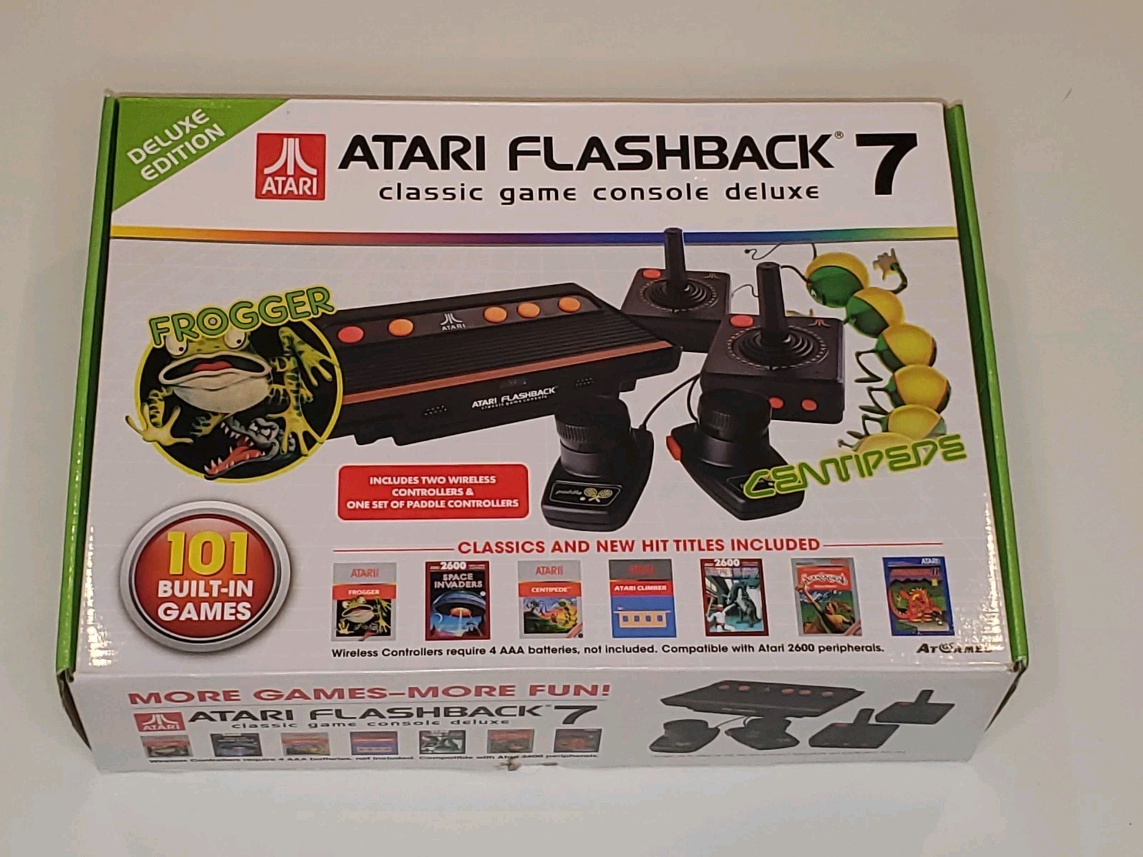 ATARI 2600 Flashback 7 Deluxe Mini Classic Video Game System 101 Games 2 Paddle