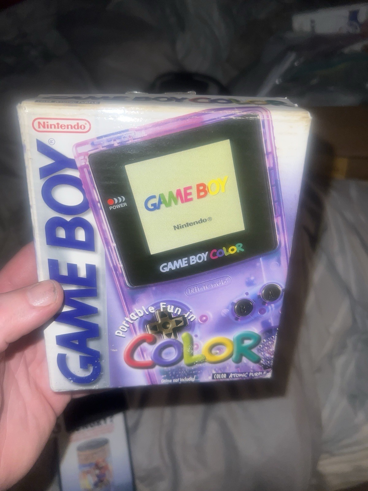 Nintendo Gameboy Color GBC Atomic Purple CGB-001 Handheld System Complete in Box