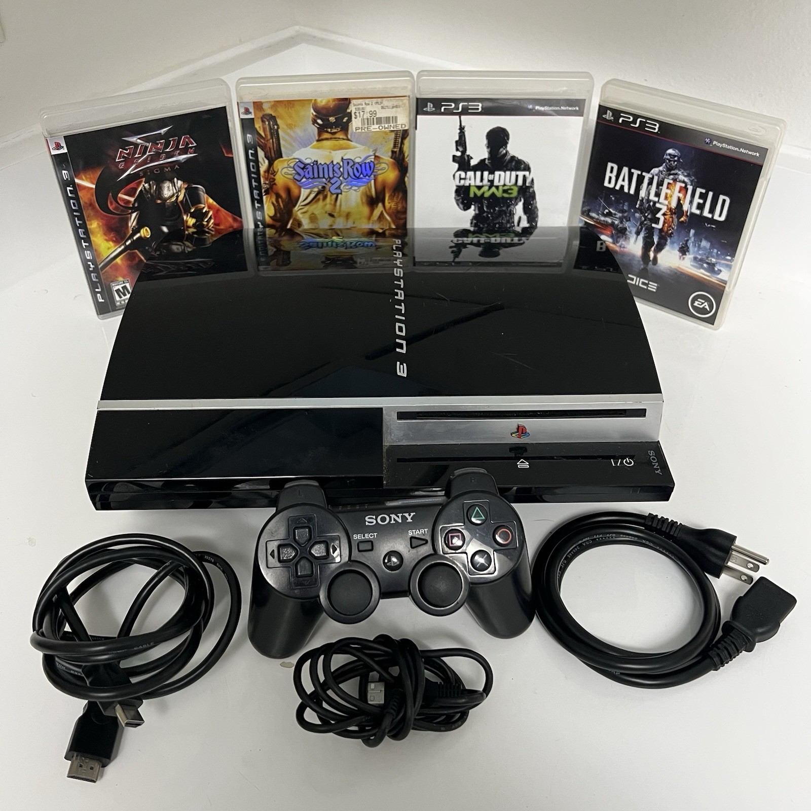 Sony PlayStation 3 PS3 Fat Console (CECHK01) 80GB Bundle Tested Working!