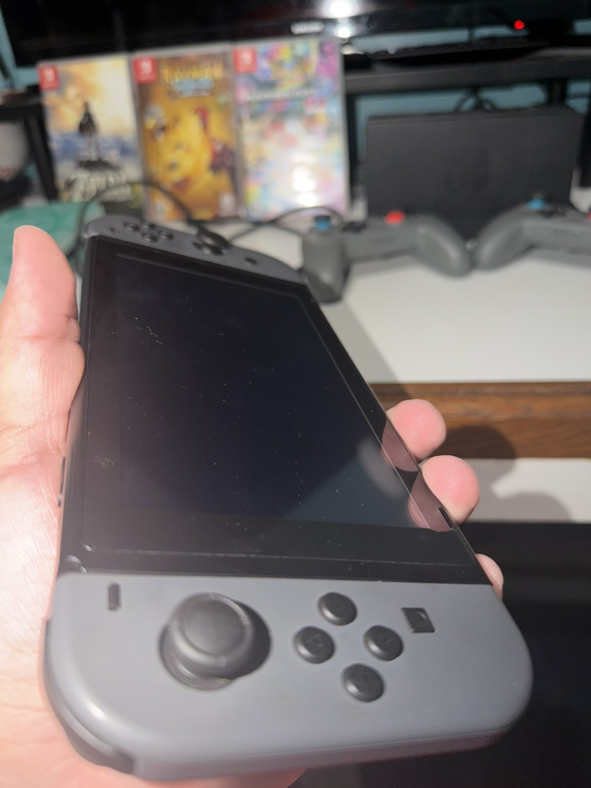 Nintendo Switch With Black JoyCons W/ Charging Dock and games/spare controllers