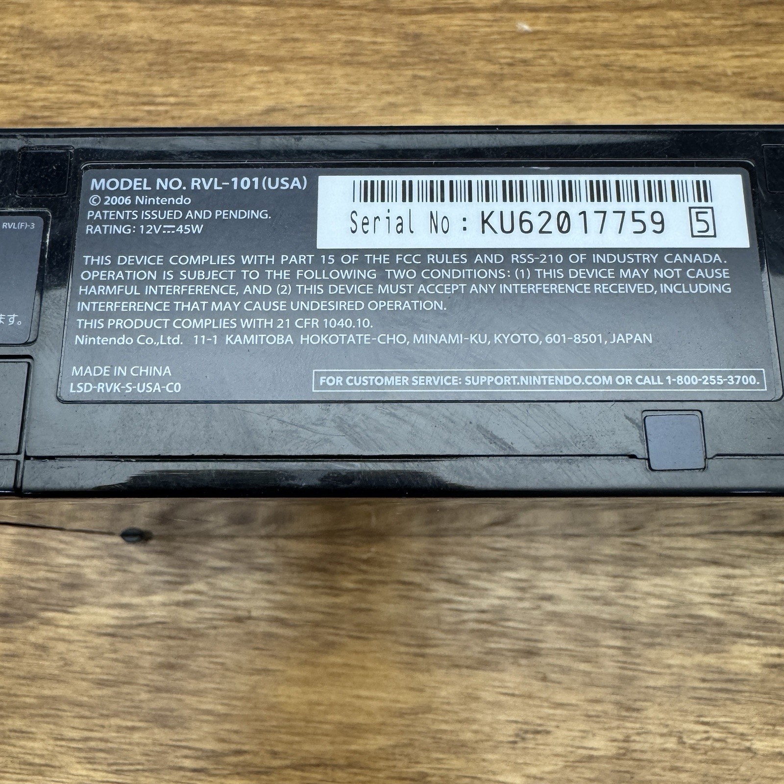 Nintendo Wii Replacement Console Only Black RVL-101 (USA) Tested Working