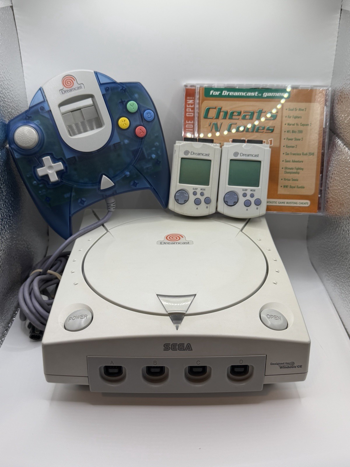 Sega Dreamcast Console HKT-3000 NTSC-Japan Blue Controller VMU Import CD Tested