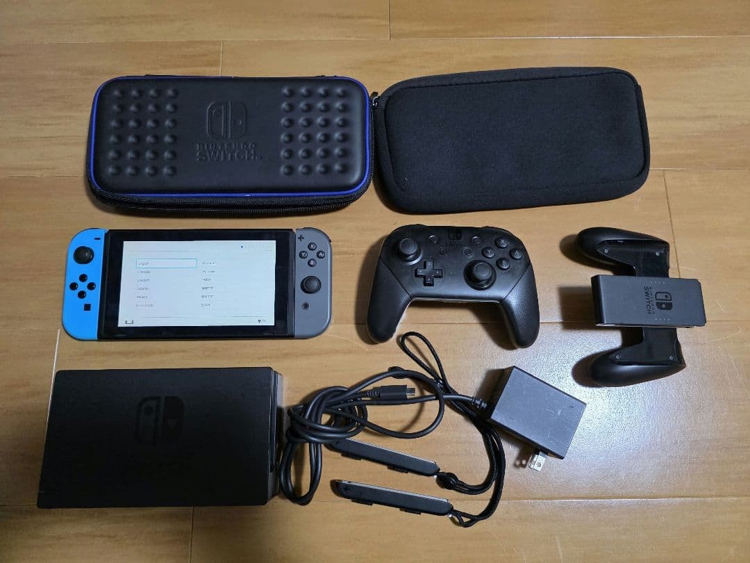 Nintendo Switch Console Gray Blue with Pro Controller and Case