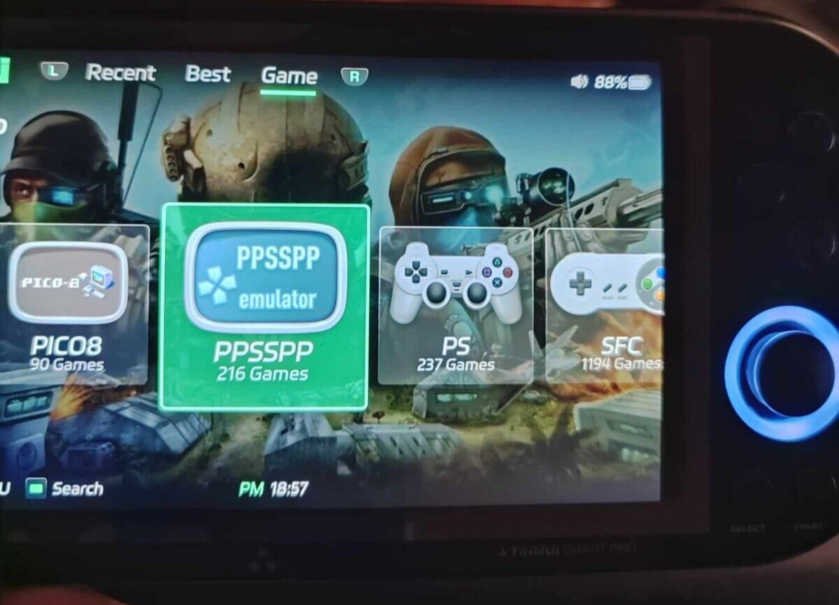 TRIMUI SMART PRO 256GB CONSOLE 15000 GAMES PORTABLE DISPLAY 4.96 GREY RETRO