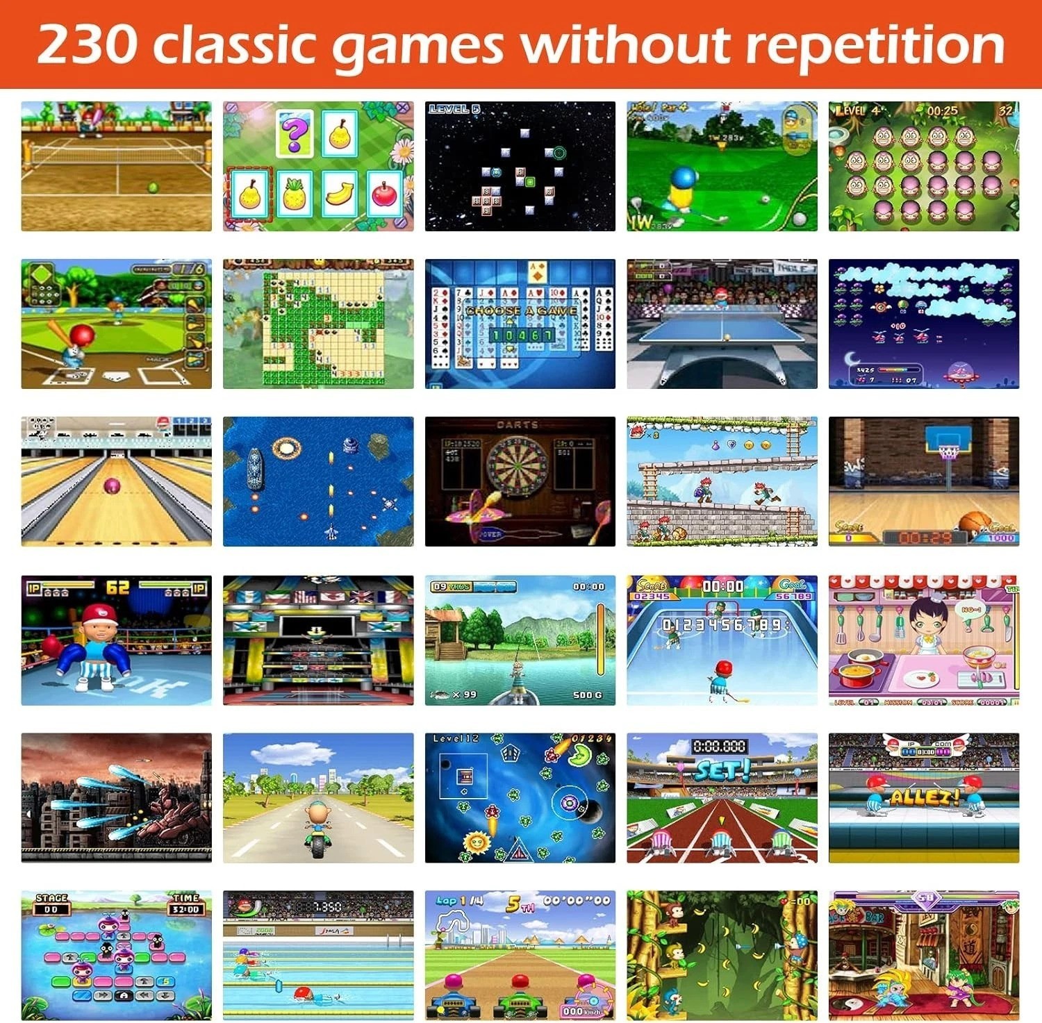 16 Bit Handheld Game Console for Kids & Adults – 230 Retro Games Included