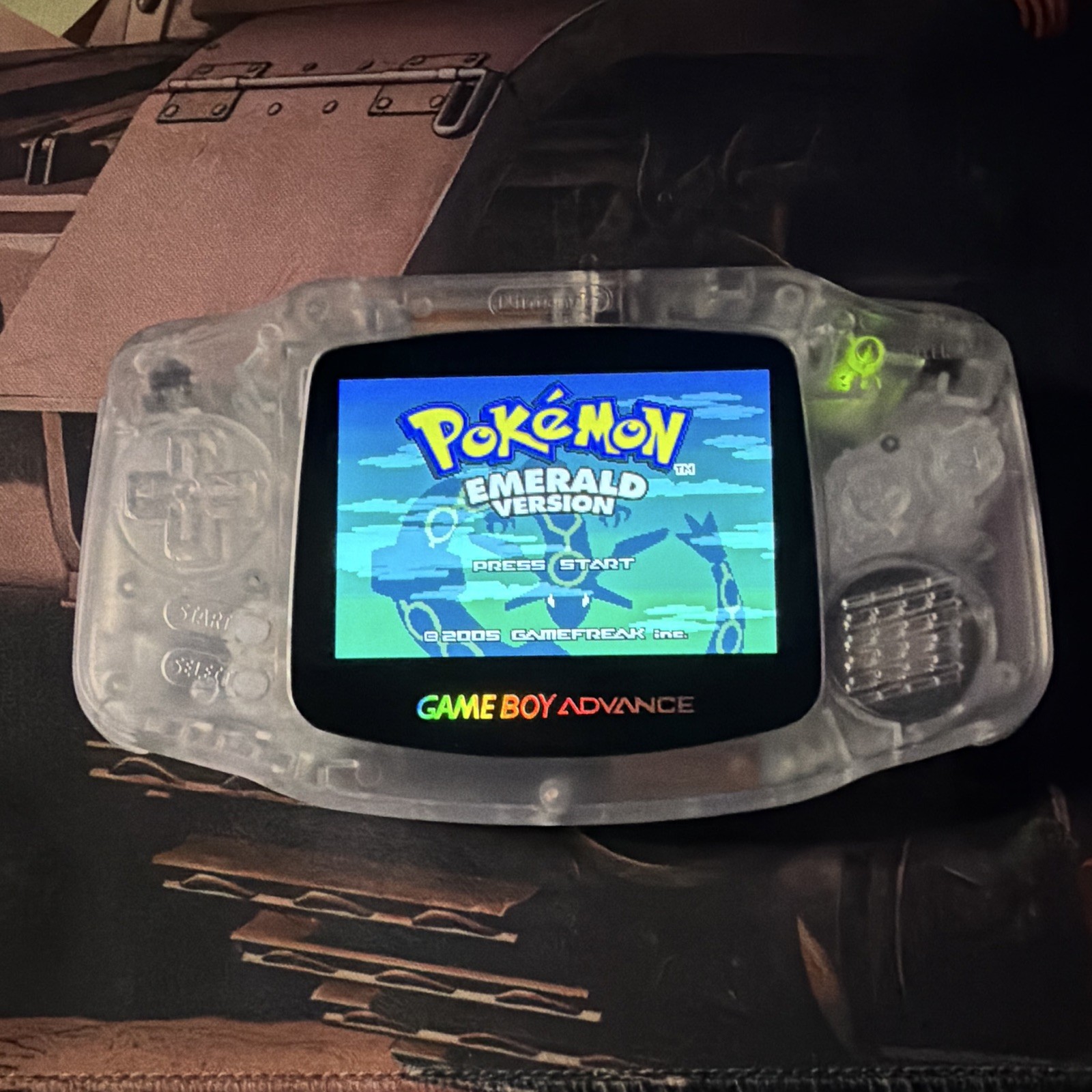 Clear Game Boy GBA console iPS V5 Backlit LCD console