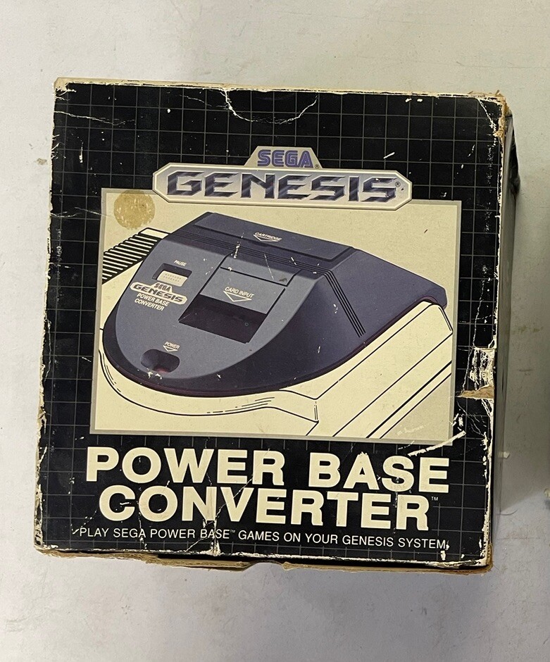 Sega Genesis Power Base Converter With Box Master System Adaptor CIB RARE!!!