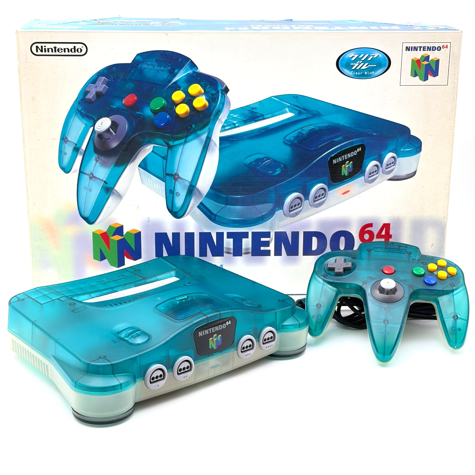 Nintendo 64 Clear Blue Console Boxed Complete Japan Region Lock NTSC-J Cib